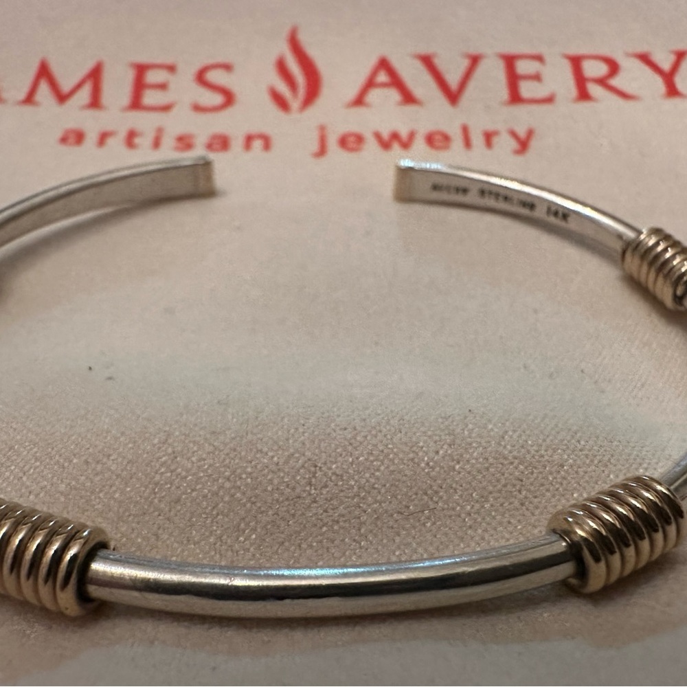 James Avery Retired/Rare Kalahari Sterling 925 & Gold 14k Gold Cuff Bracelet.